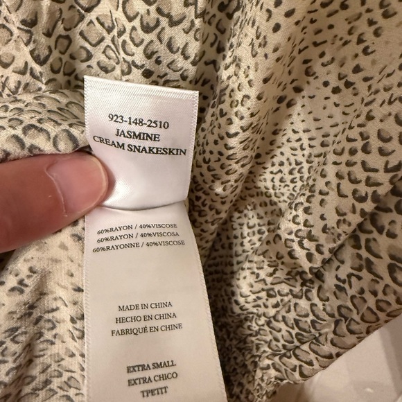 Rails Jasmine Cream Snakeskin Elastic Waist XS Dress - Picture 4 of 6